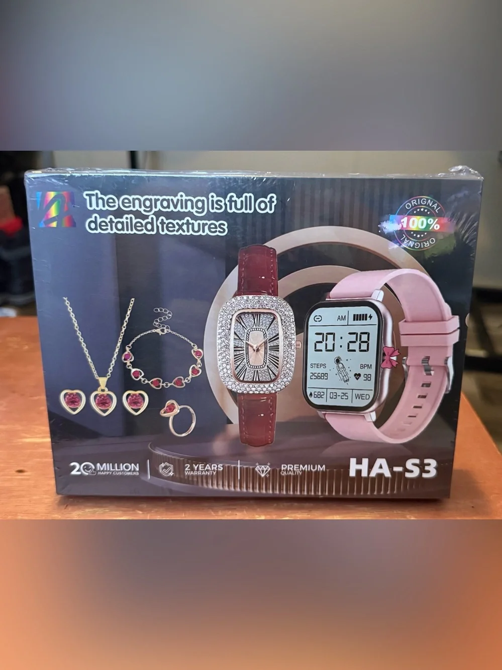 Women's Fashion Crystal-Accent Watch and Smartwatch HA-S3  Set